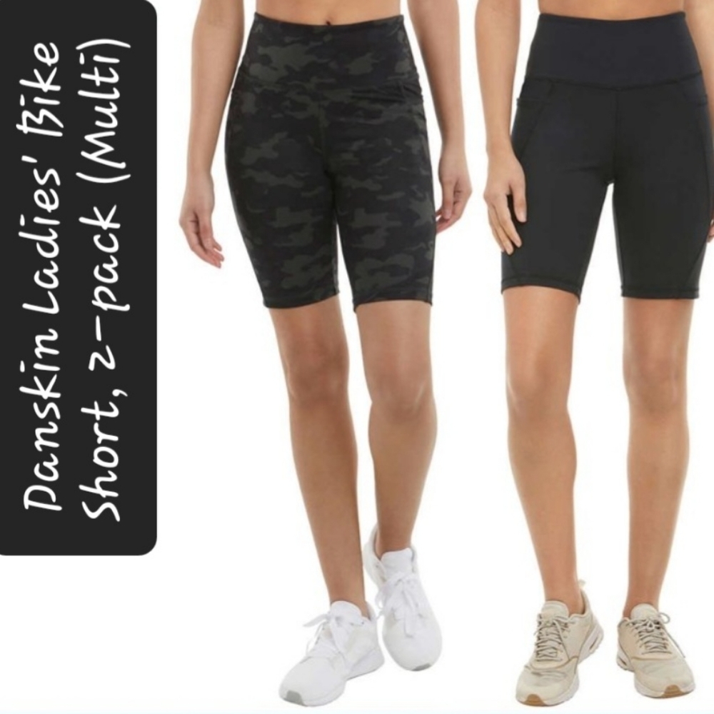 Danskin Ladies' Bike Short, 2-pack - Multi